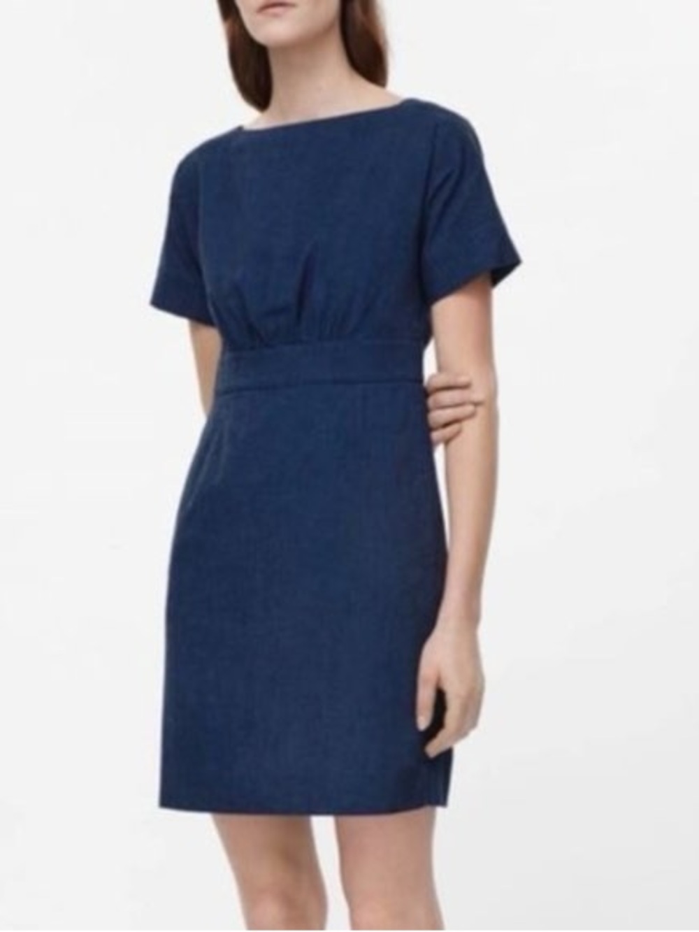 COS - Dark Short Sleeve Denim Dress - Size 4
